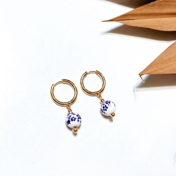 Boho dangle hoop earrings #812 - Picture 1 of 3